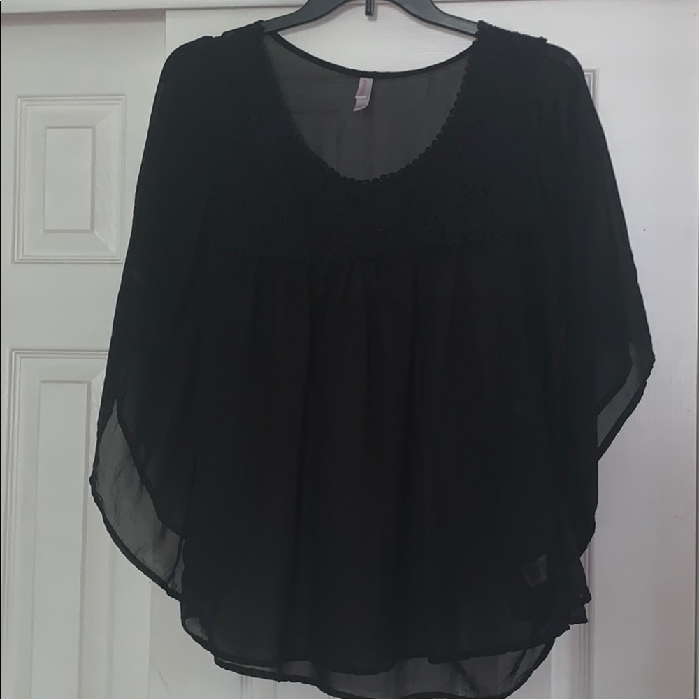 Sheer top with lace